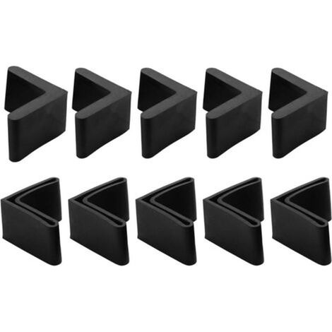 Meubles Angle Fer Pied Patins (30mm/1.18") 10Pcs, PVC L Forme Pied Couvre - pour Meubles Pieds Étagères Pieds Protecteurs, Noir (1/4)