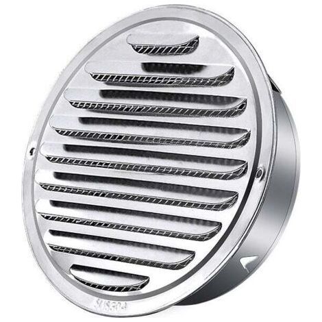 Stainless Steel Round Exhaust Pipe Ventilation Grille 120mm, Air Outlet Hood, Round Air Exhaust Grille, Smoke Extraction Hood with Mosquito Net (1/4)