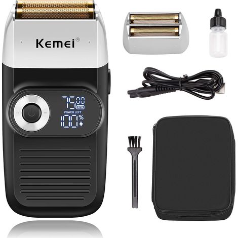 Rasoir Électrique Homme Sans Fil, Écran LED, Rasage de Près Shaver Homme sans Rasage de Près SANS FIL avec Écran LED - Livré avec un Étui de Transport Pratique (1/5)