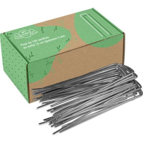 Pack de 50 Agrafes Paillage en Acier Galvanisé - Fixation Bache, Tente, Grillage, Cloture (1/3)