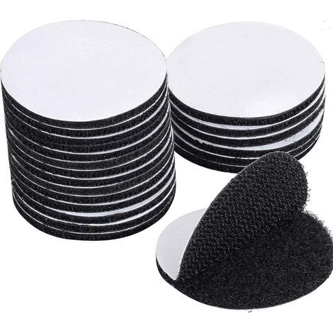 BUNTHAUS 60 Stück selbstklebende Klettstreifen, sehr stark, 60 x 60 mm, schwarz