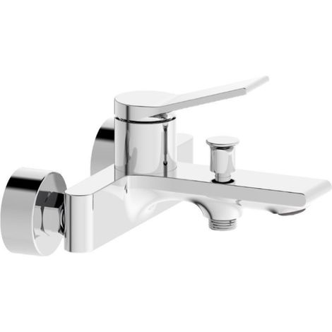 Rubinetto per bagno moderno stilizzato miscelatore orientabile vasca in ottone cromato lucido (1/3)
