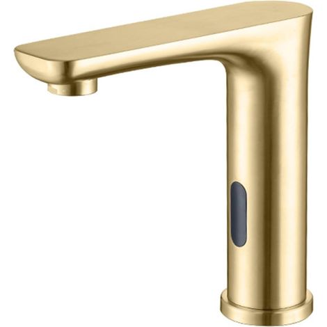 Mitigeur à capteur, inox, doré, eau froide, pour salle d'eau (1/5)
