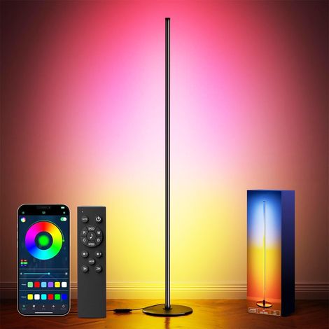 Keepsmile The smart and connected RGB IC LED floor lamp is also equipped with a remote control. This floor lamp for living room has 172 LEDs and is suitable for both living room and living room (1/5)