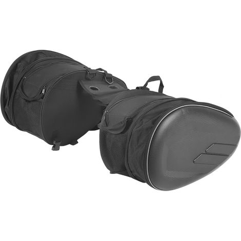 Sac de Selle Moto - Sac Latéral Étanche Extensible 36 L à 58 L - Pour Motocyclette - 2 Pièces (1/5)