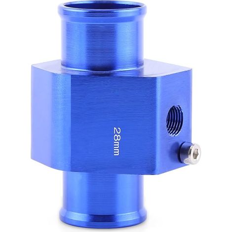 Adaptateur de Capteur de Température, Sonde Température de l'Eau Joint de Tuyau de Radiateur Universel en Alliage Aluminium 26mm - 40mm Bleu (28MM) (1/5)