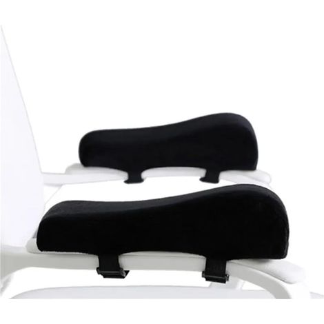 Housses d'accoudoirs en mousse à mémoire de forme pour chaise de bureau, confortables et soulageant la pression sur les coudes et les avant-bras (ensemble de 2 pièces) (1/2)