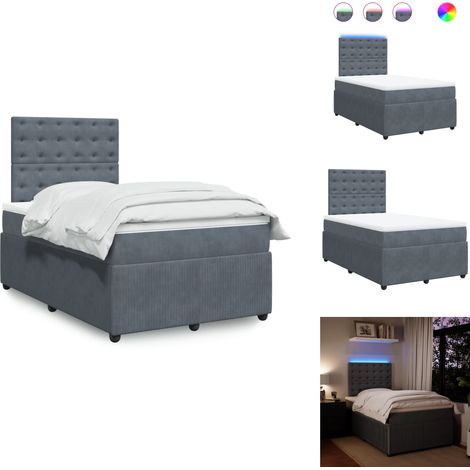 Sommier à lattes de lit et matelas Gris foncé 120x200cm Velours - Sommier À Lattes De Lit - Sommiers À Lattes De Lit - Lit - Meuble De Chambre À Coucher (1/5)