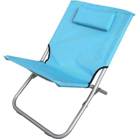 Ambiance Chaise longue pliante bleu confortable et pratique