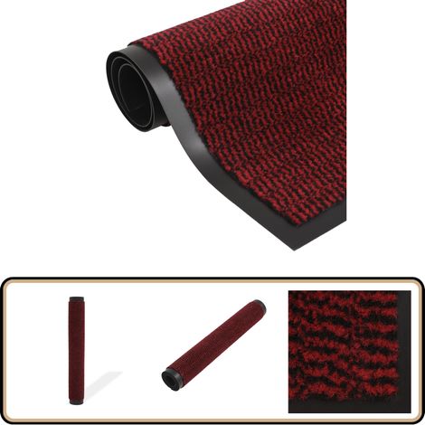 Schmutzfangmatte Rechteckig Getuftet 40x60 cm Rot - Teppich - Fussmatte - Eingangsbereich - Schmutzfänger - Rutschfest