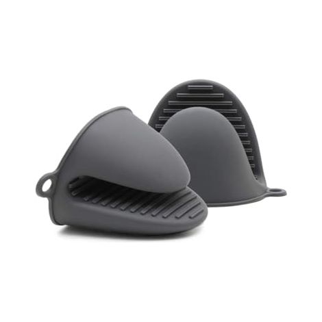 Gant de Cuisine épais en Silicone résistant à la Chaleur pour la Cuisson, la Cuisson, Les barbecues et Les grillades (Gris) (1/4)