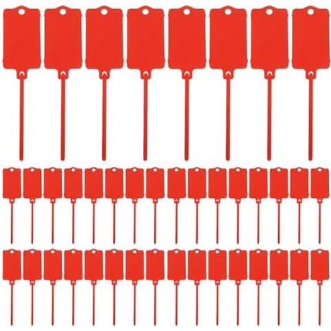 200 Pièces Étiquettes de Marquage pour Attaches Zippées en Pp Résistantes à L'usure, Organisation Rapide D'objets Rouges Usage Intérieur Rouge - (1/5)