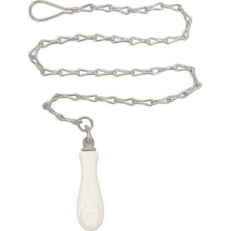 Catenella a maglia ovale con Pull in ceramica bianco per cassetta wc alta