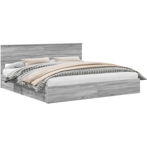 Maison Exclusive - Aufbewahrungsbett Graues Sonoma 200 x 200 cm H