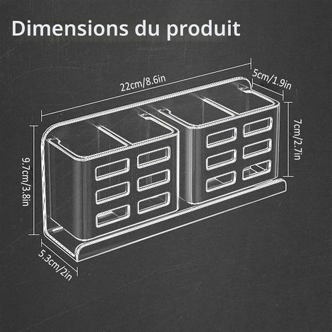 Porte-Brosse à Dents électrique Mural, Aluminium Porte-Brosse à Dents sans percer pour Salle de Bain Support de Brosse à Dents Autocollant Porte-tête (1/4)
