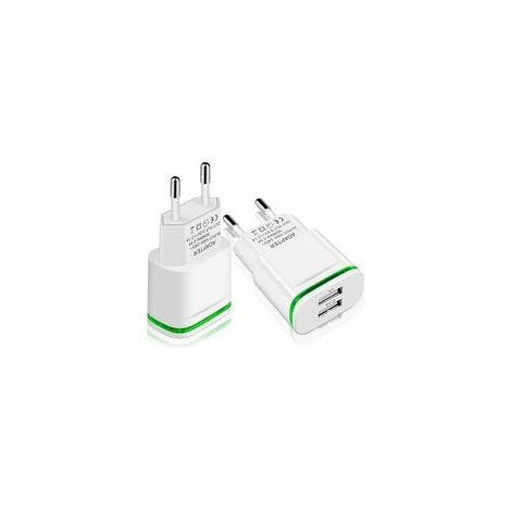 Caricabatterie da parete USB, confezione da 2, 2,1 A, 5 V, 2 porte, adattatore di alimentazione universale a LED, compatibile con iPhone 11 XR X XS Max 8 7 6 6S Plus 5S, Samsung Galaxy/Note, iPad, Xia