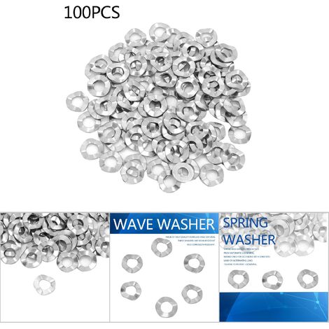 M4 100pcs rondelles ressort ondulées en acier inoxydable pour fixation (1/5)