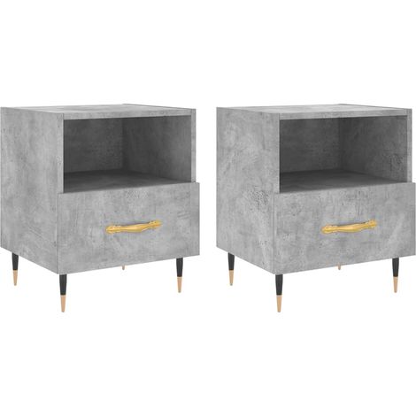 Maison Exclusive - Comodini 2 pz Grigio Cemento 40x35x47,5 cm in Legno Multistrato