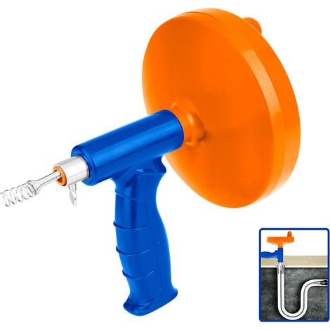 Desatascador de tuberías profesional WADFOW 4,5 m, flexible, duradero y fácil de usar, WADFOW