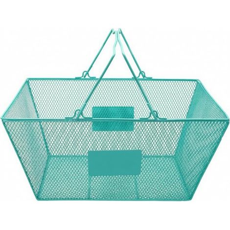 Ergonomic Metal Storage Basket, Blue (1/5)