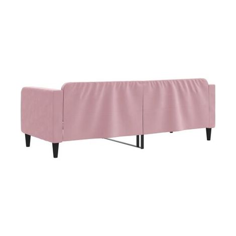 Lit de jour sans matelas, rose, 80 × 200 cm, velours, velours doux et confortable, pour chambre, décor moderne, facile à assembler (1/5)