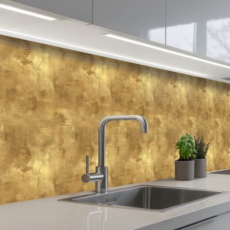 SALPICADEROS DE COCINA Industrial - Textura - Oro 500x80