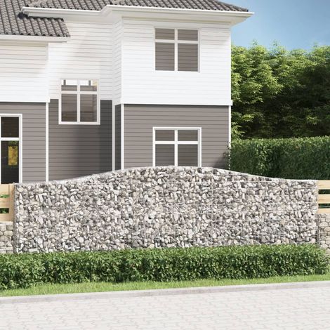 Gabion à arc élevé 400x30x120/140 cm Fer galvanisé