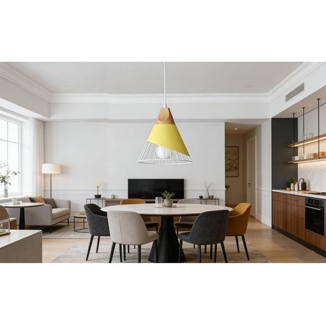 Lustre Suspension Rétro Suspension Luminaire Moderne Style Plafonnier E27 Métal Lampe Suspension pour Chambre Salle à Manger Cuisine, Ø 25CM (1/5)