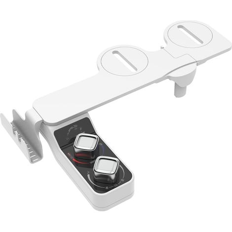 Accesorio de bidé para inodoro con agua tibia, boquilla doble no eléctrica para descarga frontal y posterior, rociador de agua autolimpiante con boquilla de presión de agua ajustable (1/5)