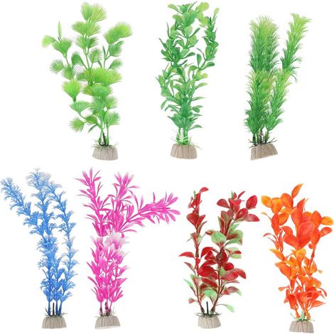 Plantes aquatiques artificielles, 7 pièces, Simulation de décoration d'aquarium en plastique pour le bureau et la maison (1/5)