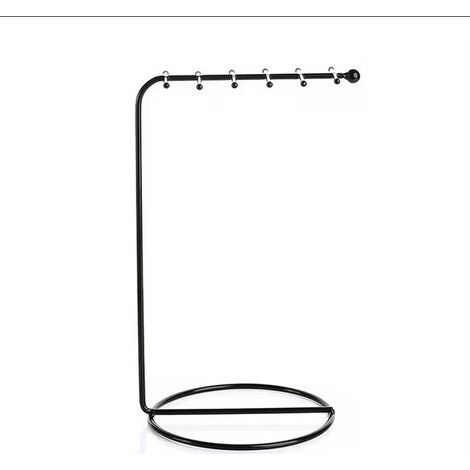 Présentoir bijoux métallique – Double rangée – Noir – Colliers et bracelets – Rangement et étalage (1/3)