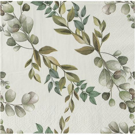 Eglo Servietten Bunte Blätter Mahuli weiß/grün 16,5 x 16,5 cm - 20er Pack Servietten (1/3)