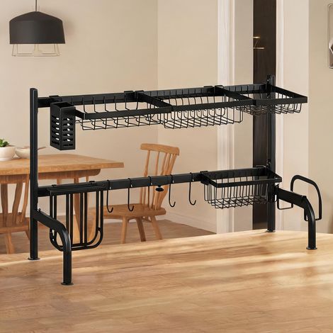 Buffet coloris noir en acier 93 x 30 x 52 cm (1/5)