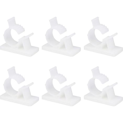 Lot de 20 Clips de Câble Auto-adhésifs en Plastique Blanc Design Réglable pour Gestion des Câbles Bureau (1/5)