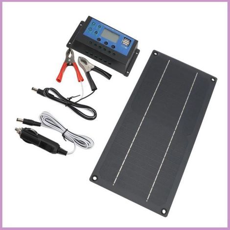 1 Kit Panneau Solaire, Silicium Monocristallin 600W 18V, Contrôleur Charge 100A 12V 24V, Camping-Car Plein Air (1/4)