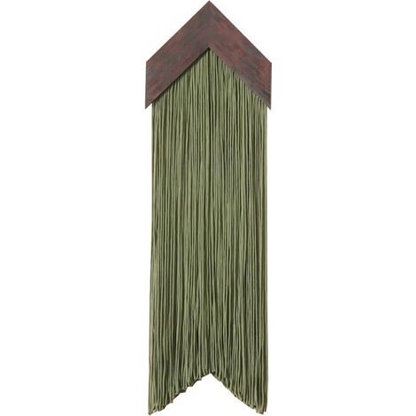 Neu: Wandteppich im nordischen Stil aus Holz, Wolkenmuster, Seil und Baumwolle, mit Quasten, DIY-Set (V-Form, Avocadogrün, Abmessungen des fertigen Produkts: 30 x 100 cm). (1/5)