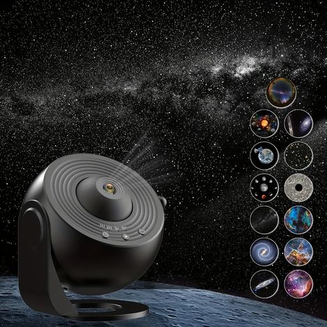 Projecteur Galaxie Veilleuse LED USB à intensité variable, modèle de table tactile, noir (1/5)