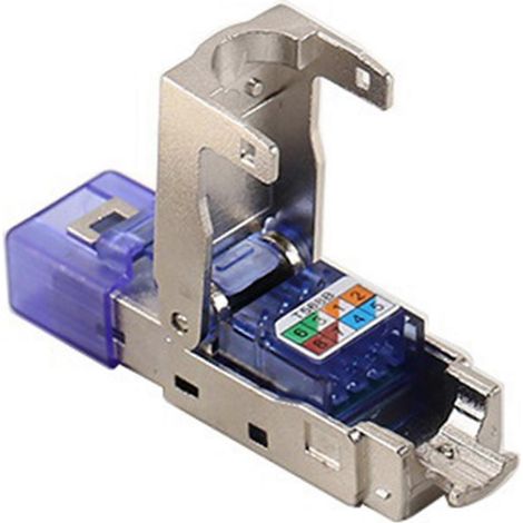 Connecteur RJ45 CAT8 sans outil de sertissage, câble réseau blindé en alliage de zinc CAT8 40 Gbit/s 50U RJ45 (1/5)