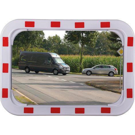 dancop Verkehrsspiegel H400xB600mm Kunststoff, rot/weiß - ED 40 X 60 (1/3)