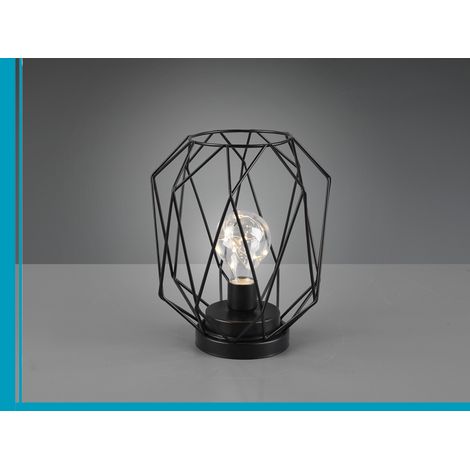 Industrial LED Tischlampe NARDA Schwarz, kabellos Batteriebetrieb, Höhe 21cm (1/5)