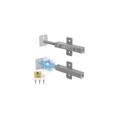 Gris,Push to Open Aimant Porte Placard Lot de 2 Poussoir Placard Puissant 48N Loquet Magnetique Porte Fermeture Push Open Amortisseur pour Lourd Porte Armoire Fermeture Systeme pour Tiroir (1/5)