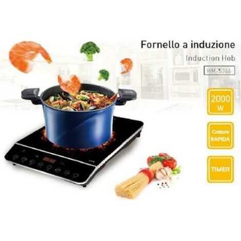 TrAdE Shop Traesio - Piastra Ad Induzione Elettrica 2000w Da 60 A 240 C° Piano Cottura Elettrico -