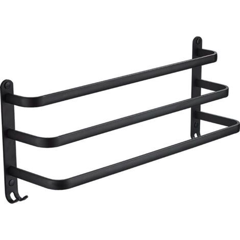 Aufbewahrungsregal fürs Wohnzimmer – Wandmontierter Handtuchhalter aus Aluminium – 50 x 24 x 14,4 cm, 1 Stück