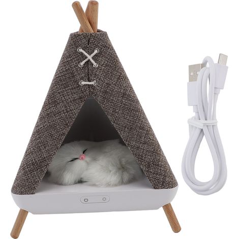 Lampe de chevet en forme de tente, haut-parleur, Rechargeable, à gradation continue, avec Bluetooth, pour ornement de chambre à coucher (1/5)
