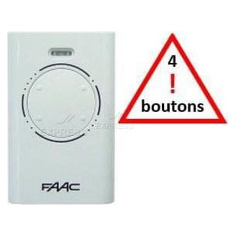 Télécommande 4 Boutons 868 MHz Compatible FAAC XT4 SLH Pour Portail Automatique et Barrière Levante (1/5)