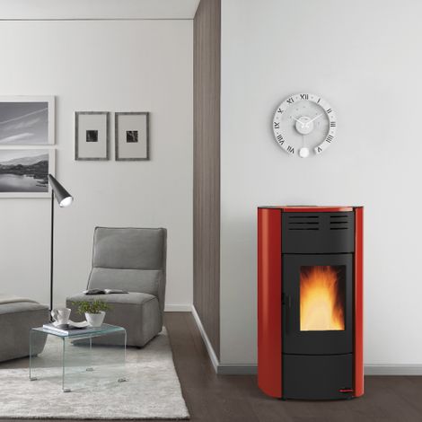 Thermopoele a' pellets La Nordica Extraflame Raffaella Idro en acier bordeaux 19,0 Kw pour thermopoele de 545 m