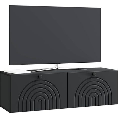 vidaXL  Wall-Mounted TV Cabinet  Black 98 x 31 x 30 cm Engineered Wood