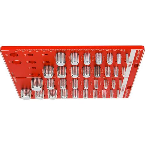 Vérificateur de filetage 34 pièces en alliage d'aluminium, gabarit d'identification pour vis et boulons, tailles standard métriques et impériales (1/5)