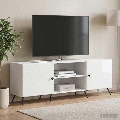 TV-Schränk Hochglanz Weiß 150 x 31 x 50 cm Holzwerkstoff (1/5)