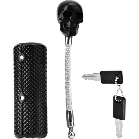 Sicherheitsschloss für Koffer, Metallkabel, totenkopfförmiges Zahlenschloss (schwarz) (1/5)